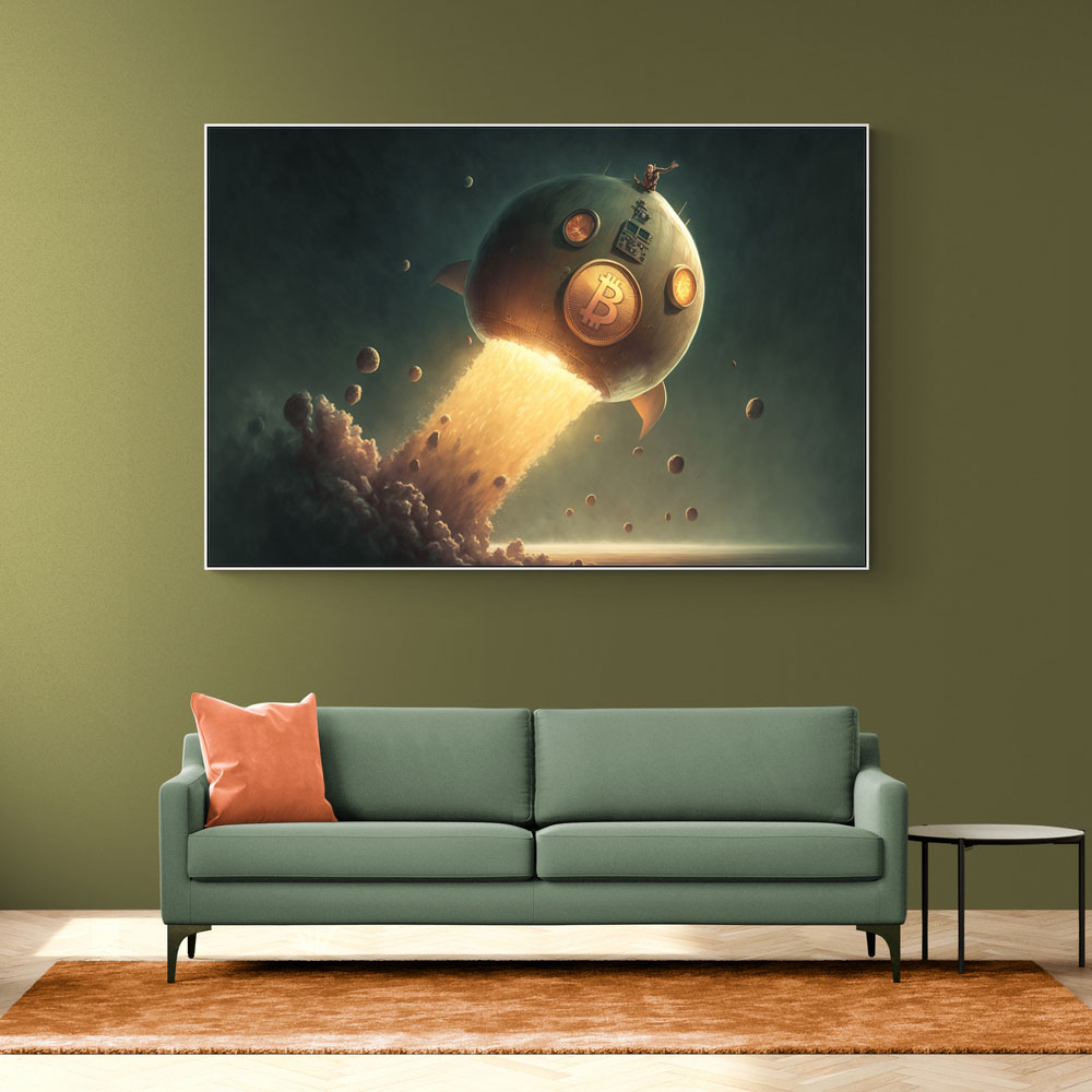 Bitcoin To The Moon Wall Art