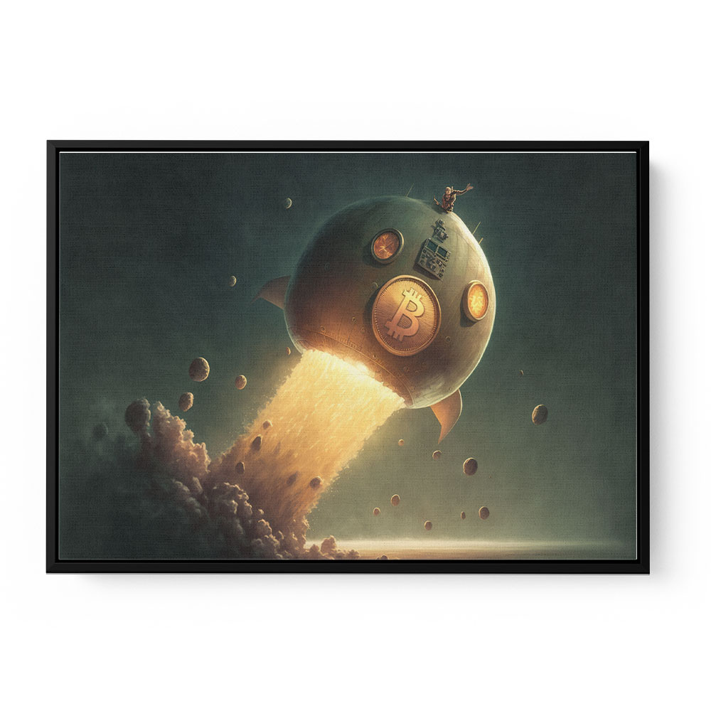 Bitcoin To The Moon Wall Art