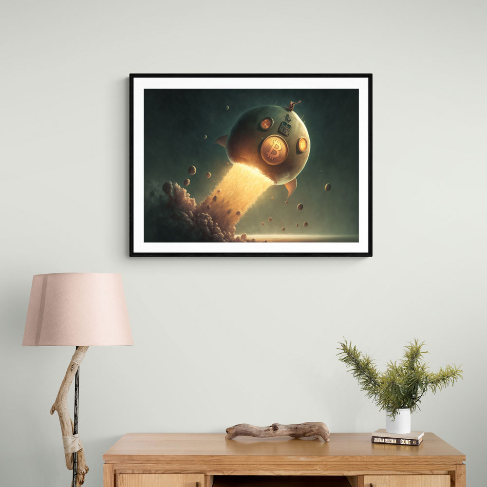 Bitcoin To The Moon Wall Art