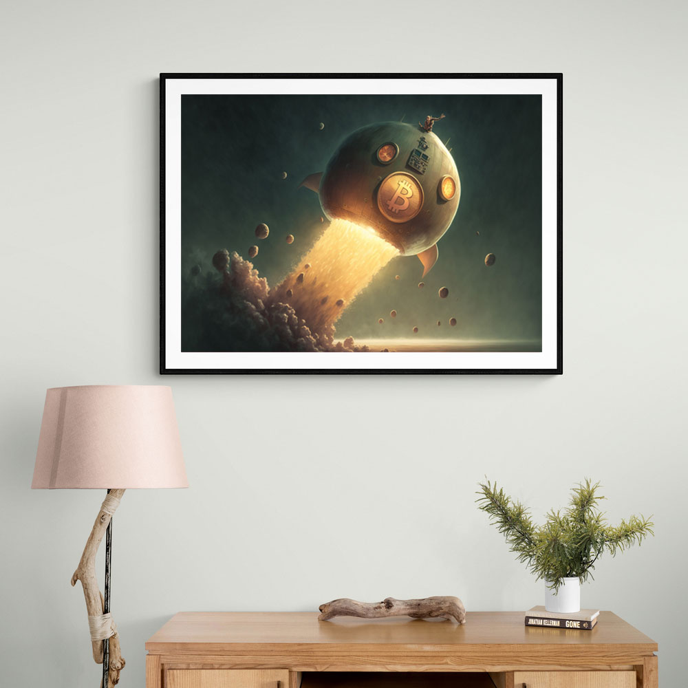 Bitcoin To The Moon Wall Art