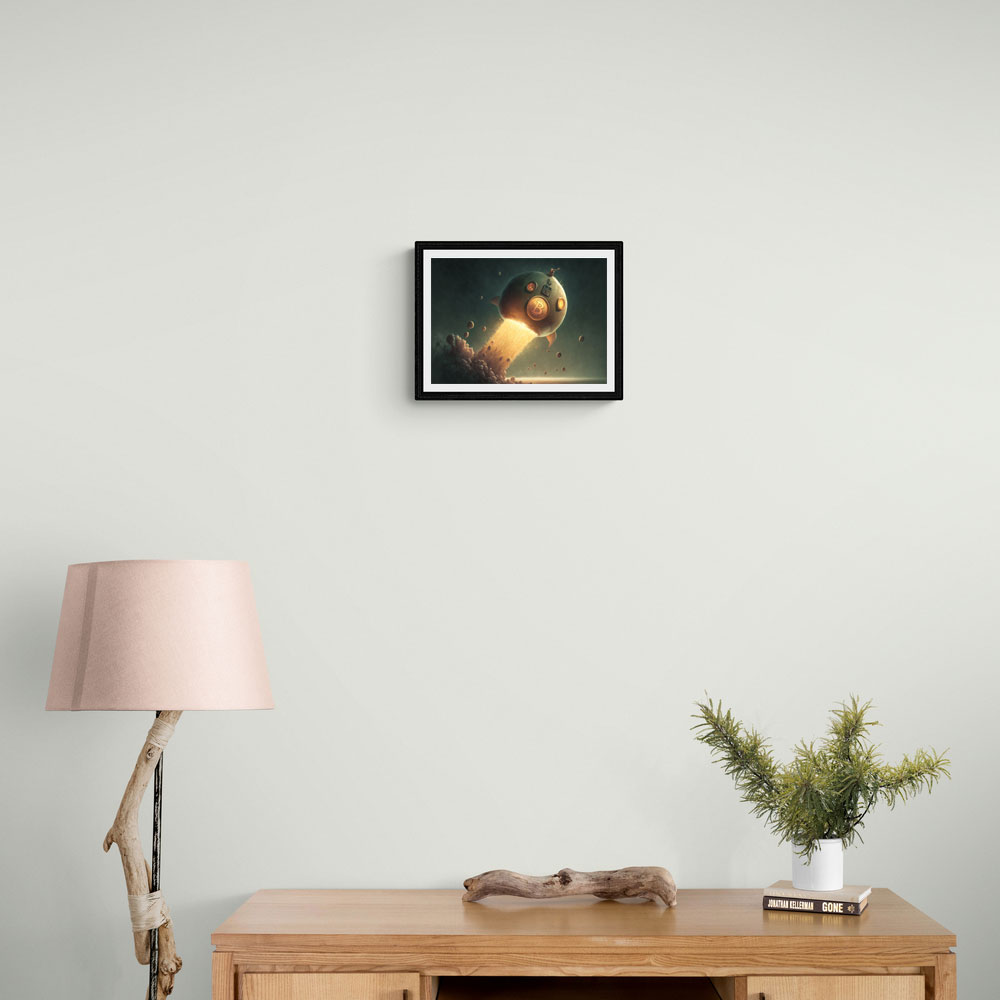 Bitcoin To The Moon Wall Art