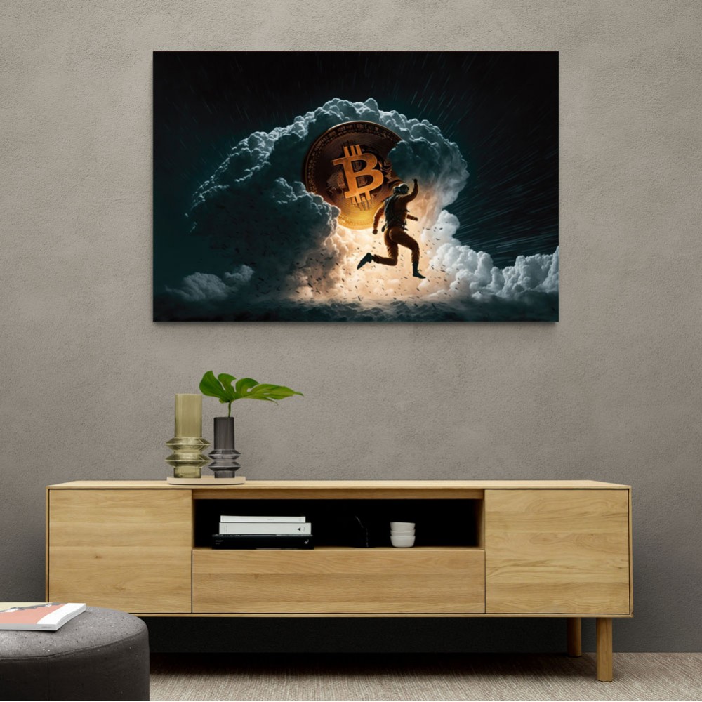 Bitcoin Spaceman Wall Art