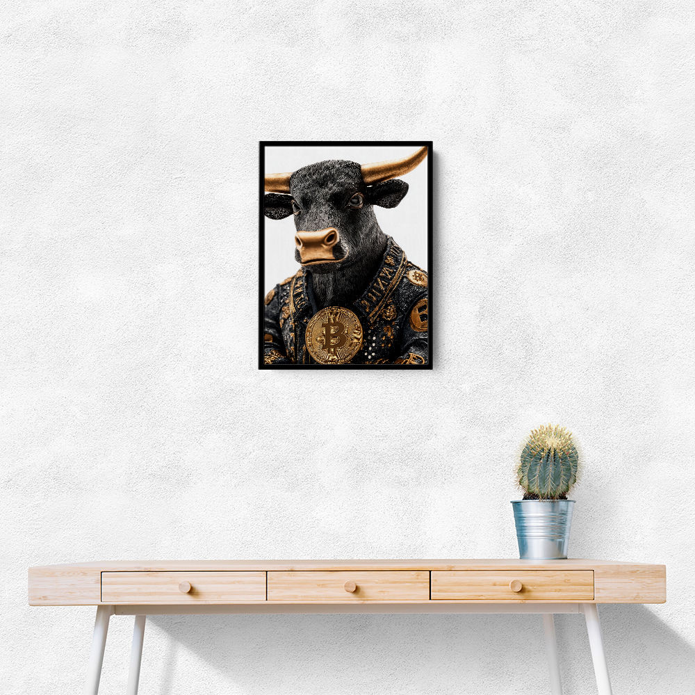 Bitcoin Black Bull Wall Art Bitcoin Black Bull Wall Art
