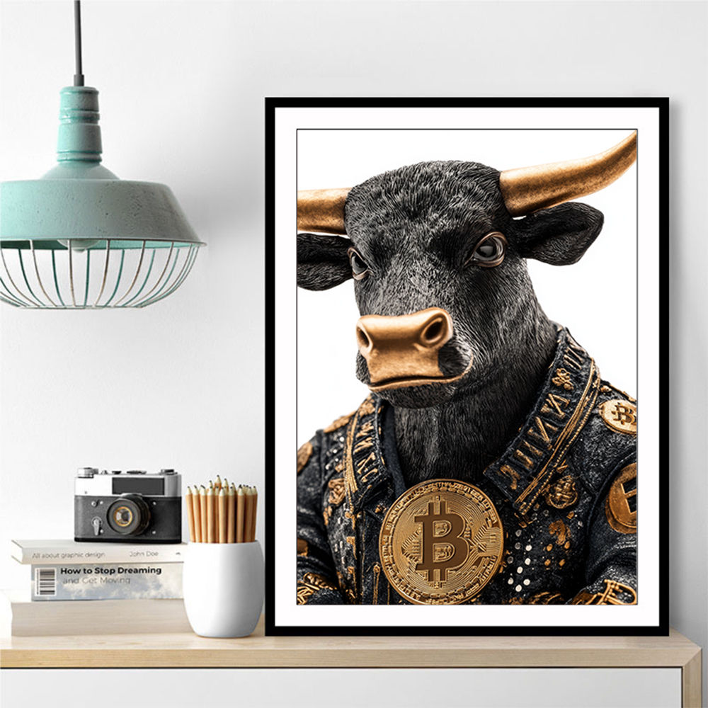Bitcoin Black Bull Wall Art Bitcoin Black Bull Wall Art
