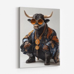 Bitcoin Black Bull 2 Wall Art