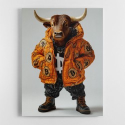 Bitcoin Black Bull 6 Wall Art