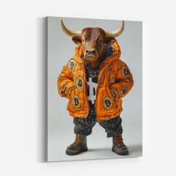 Bitcoin Black Bull 6 Wall Art