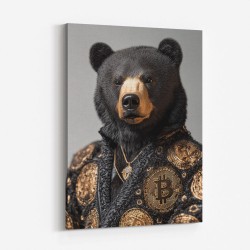 Bitcoin Black Bear Wall Art