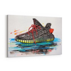 Yeezy Boost 350 Sneakers Graffiti Style Wall Art