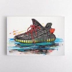 Yeezy Boost 350 Sneakers Graffiti Style Wall Art