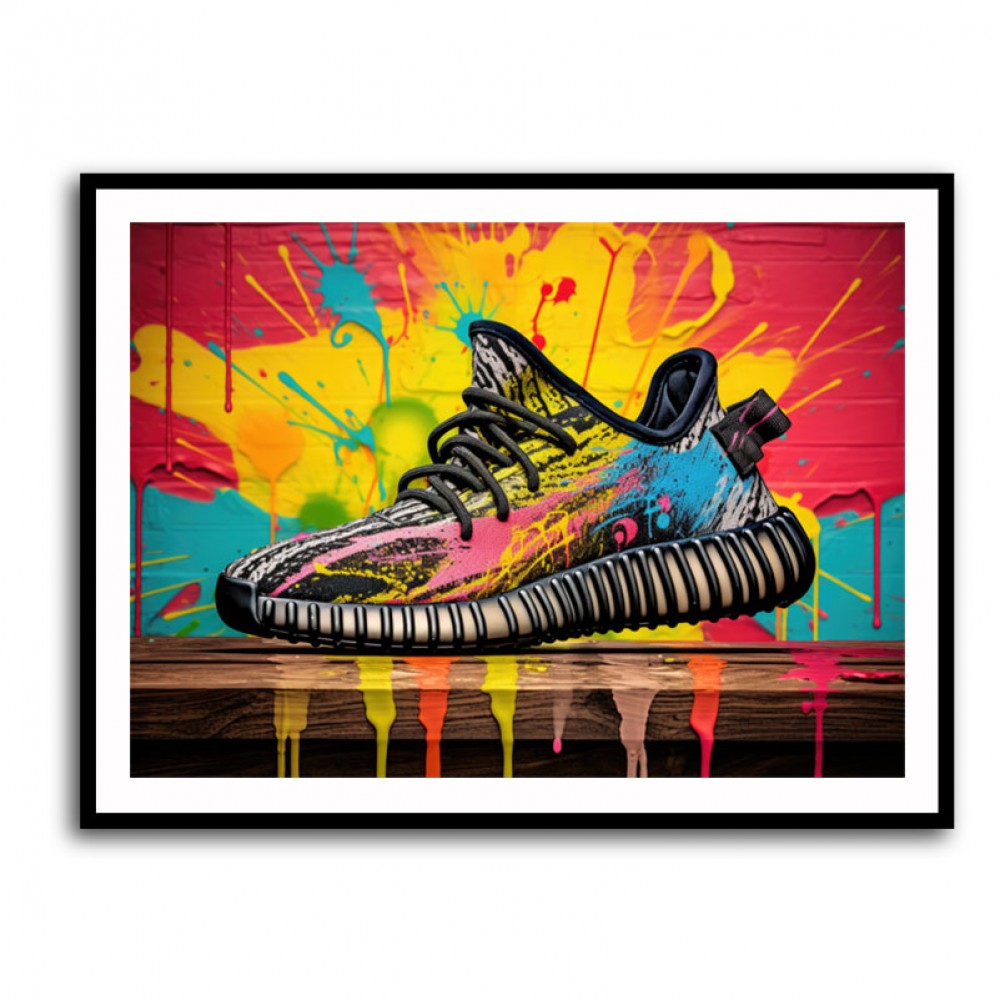 Yeezy Boost 350 Sneakers Graffiti Style 1 Wall Art
