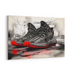 Yeezy Boost 350 Sneakers Graffiti Style 2 Wall Art