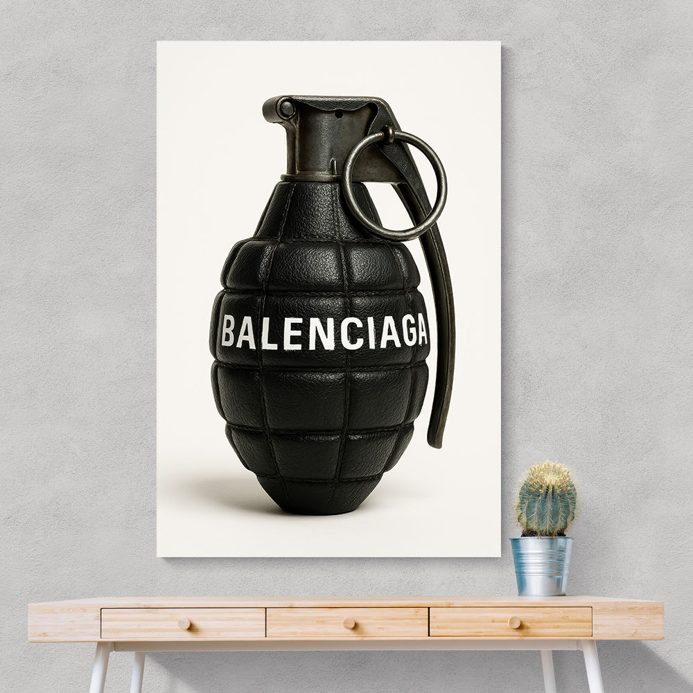 Balenciaga Fashion Inspired Grenade Wall Art     