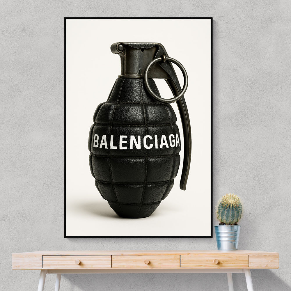 Balenciaga Fashion Inspired Grenade Wall Art     