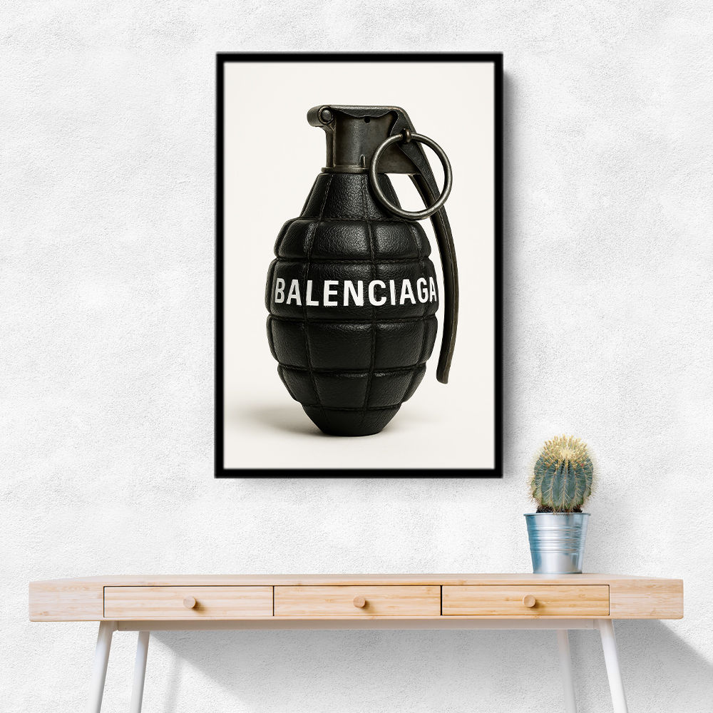 Balenciaga Fashion Inspired Grenade Wall Art     