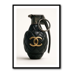 Chanel Fashion Inspired Grenade Wall Art         