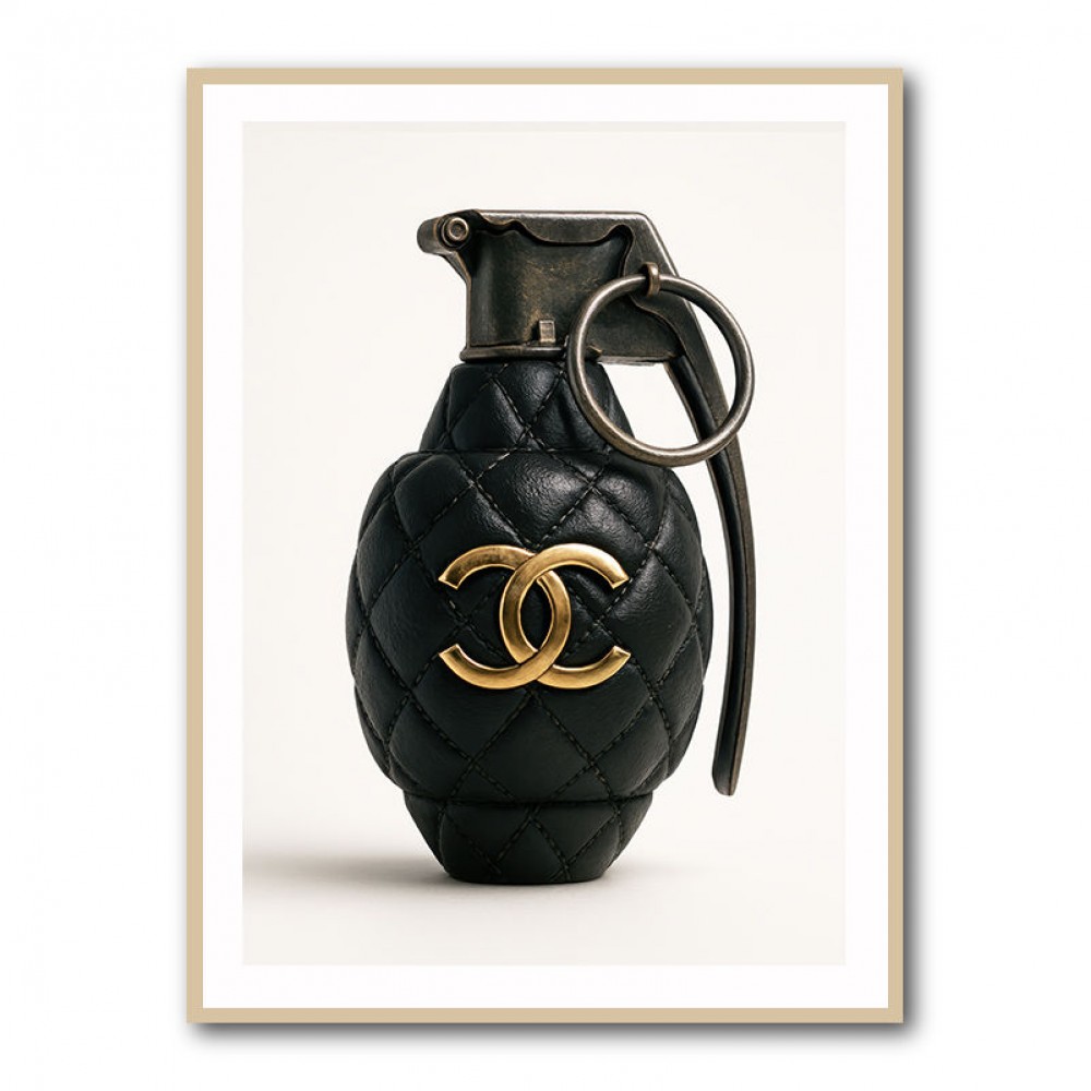 Chanel Fashion Inspired Grenade Wall Art Chanel Fashion Inspired Grenade Wall Art