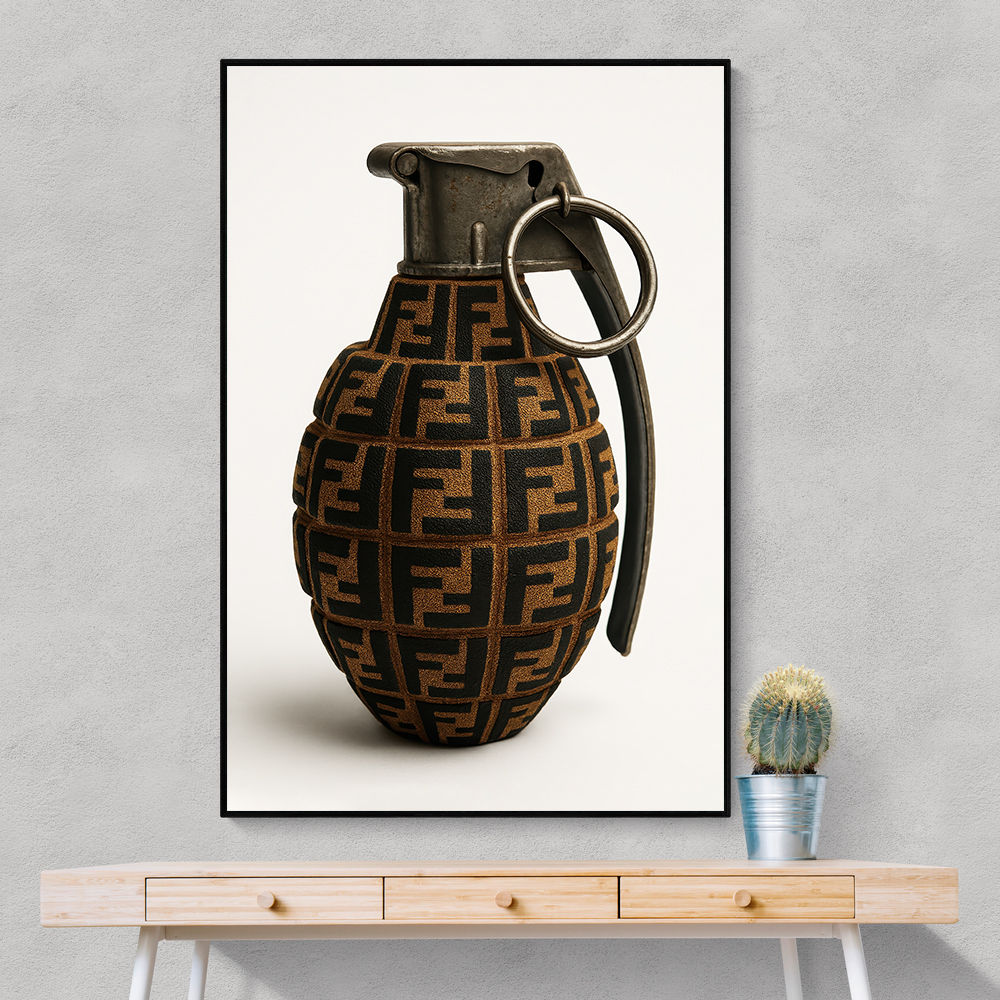 Fendi Fashion Inspired Grenade Wall Art          