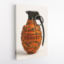 Hermes Fashion Inspired Grenade Wall Art         
