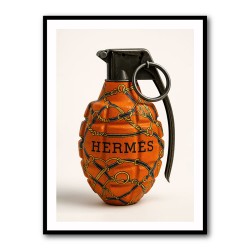 Hermes Fashion Inspired Grenade Wall Art         