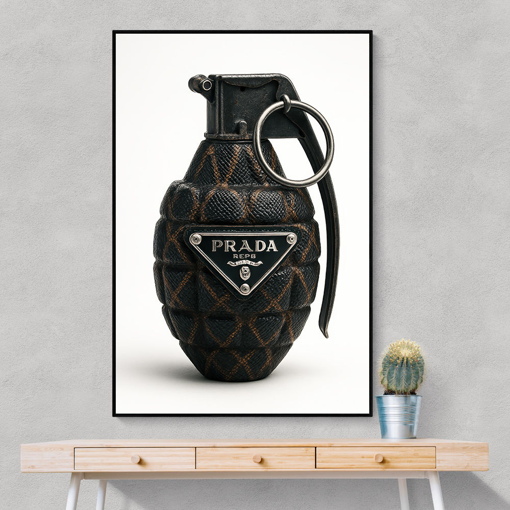 Prada Fashion Inspired Grenade Wall Art Prada Fashion Inspired Grenade Wall Art