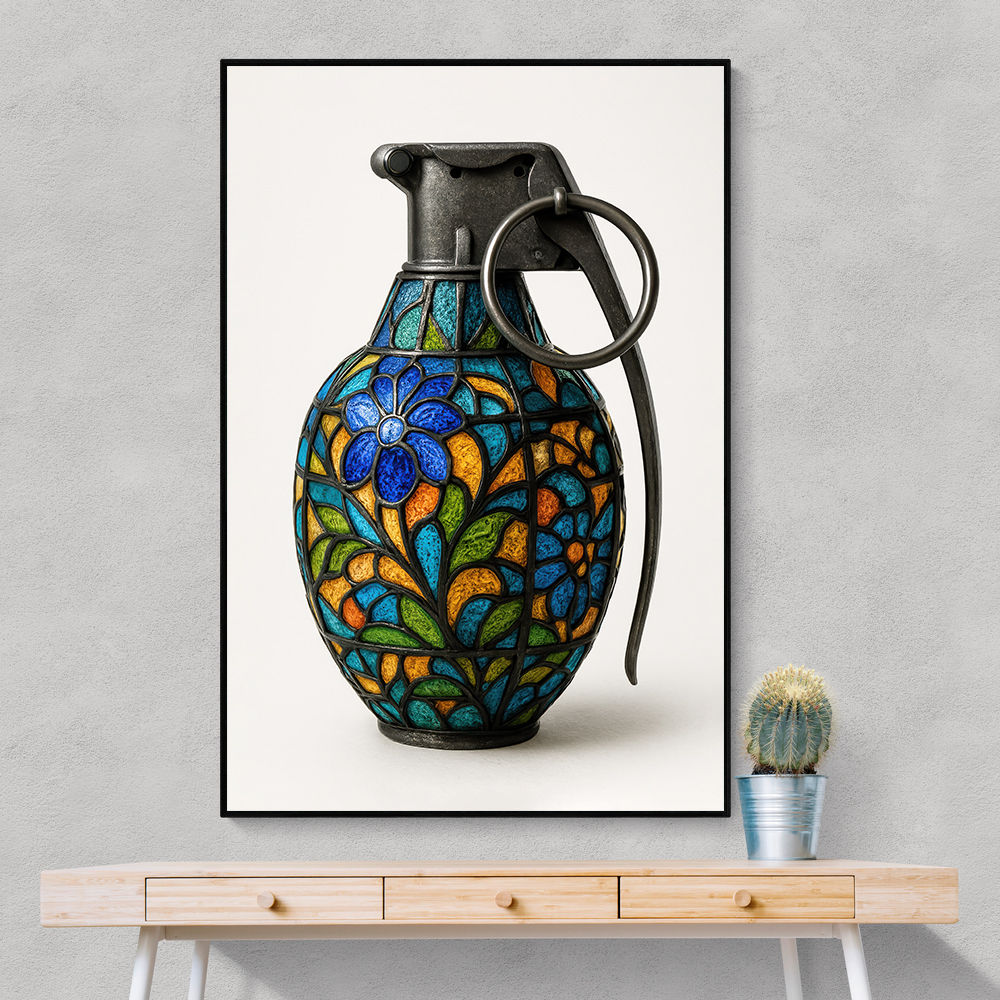 Tiffany Style Grenade 2 Wall Art Tiffany Style Grenade 2 Wall Art