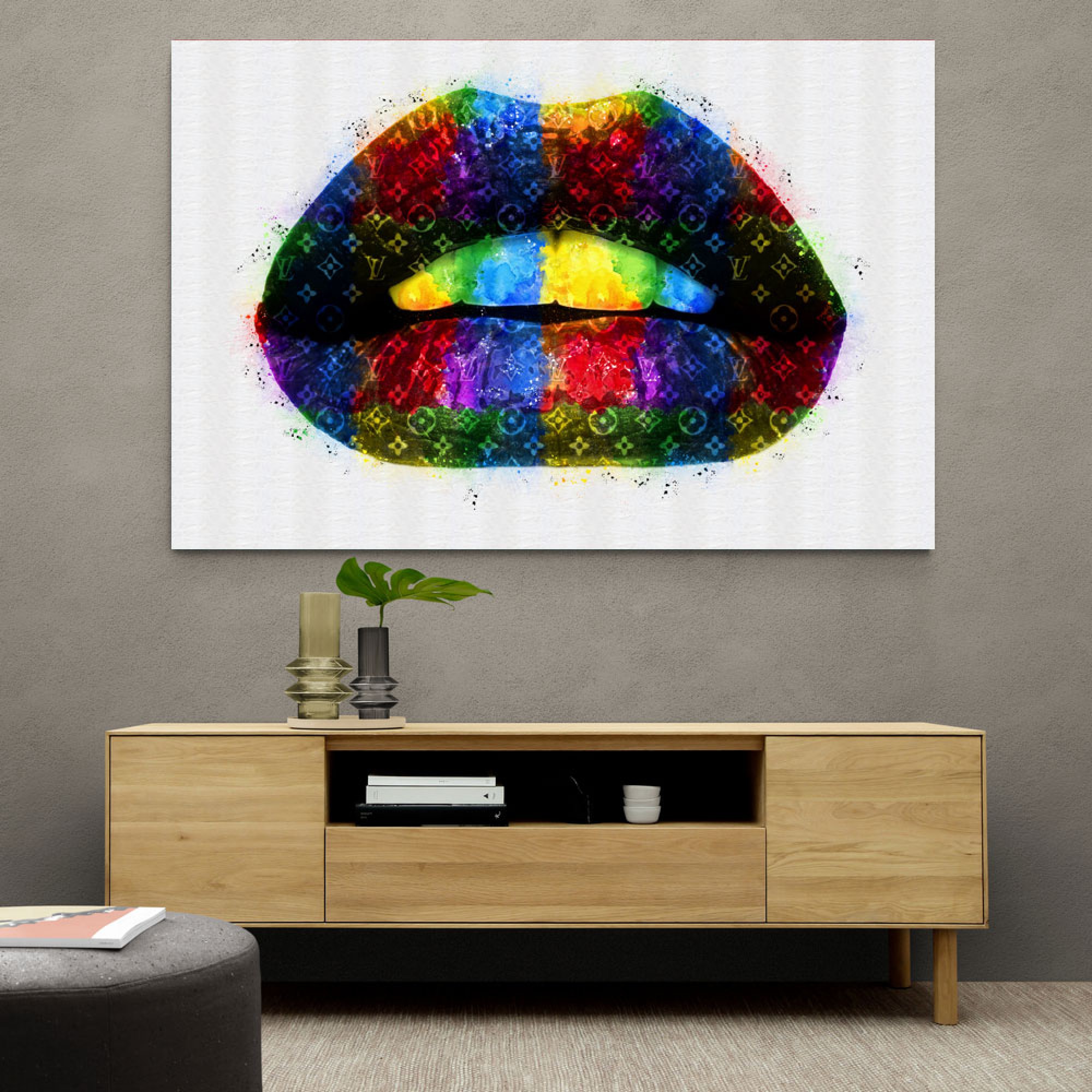 LV Colour Lips Wall Art