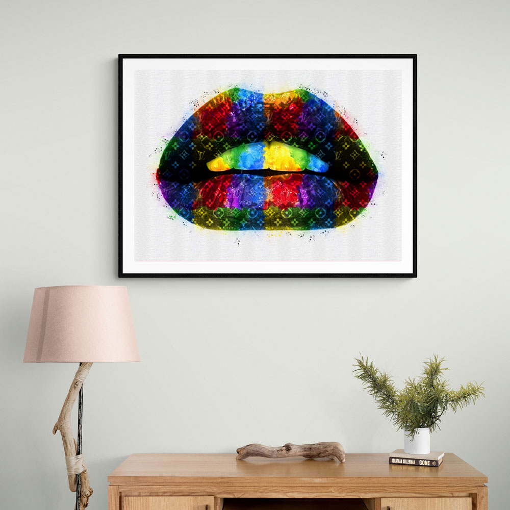 Louis Vuitton Lips 14x18 Framed Print