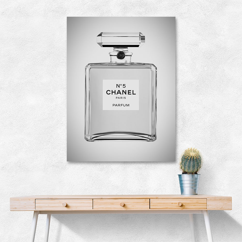 Chanel No 5 Perfume Bottle Black and White