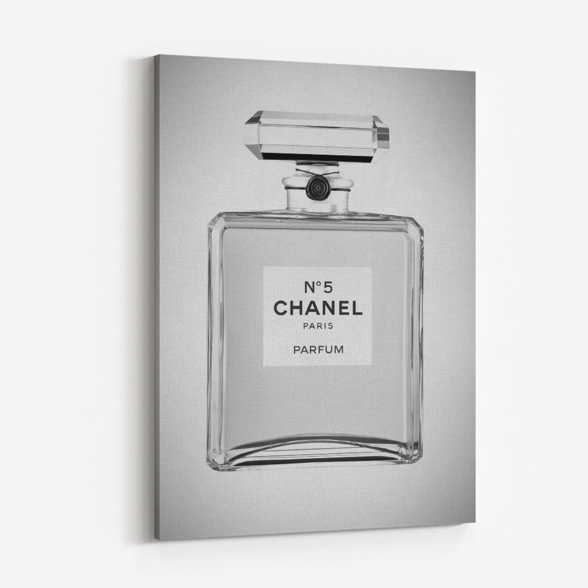 Chanel No 5 Perfume Bottle Black and White Wall Art