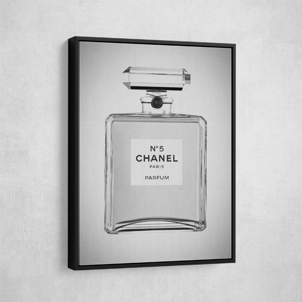 Chanel No 5 Perfume Bottle Black and White