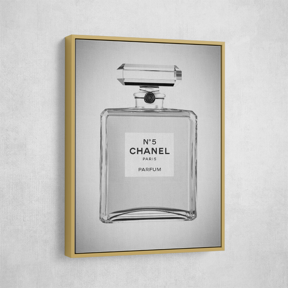 Chanel No 5 Perfume Bottle Black and White