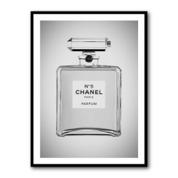 Chanel No 5 Perfume Bottle Black and White