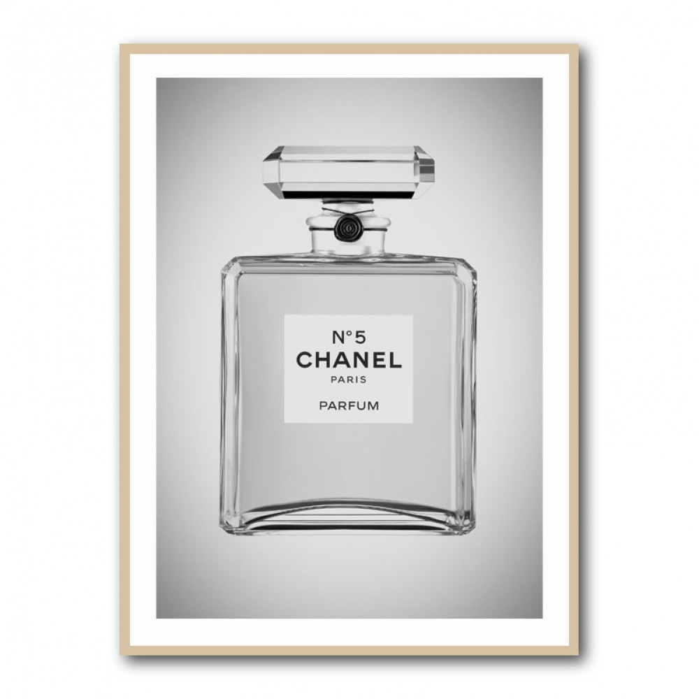 Chanel No 5 Perfume Bottle Black and White