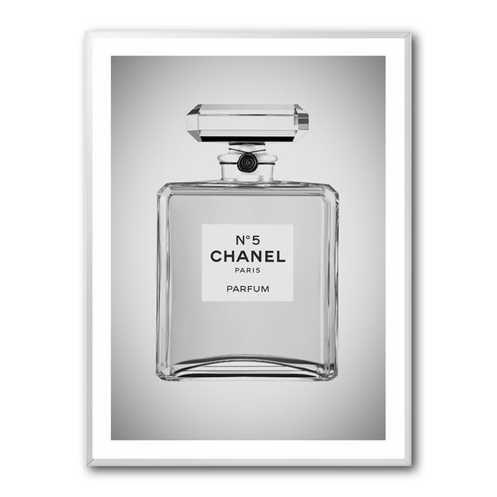 Chanel No 5 Perfume Bottle Black and White