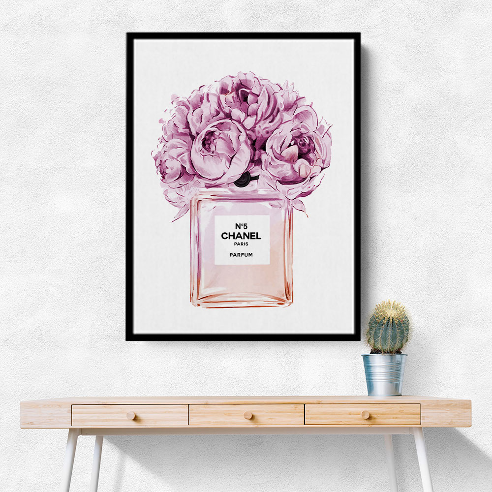 Chanel Pink Flower Perfume Bottle