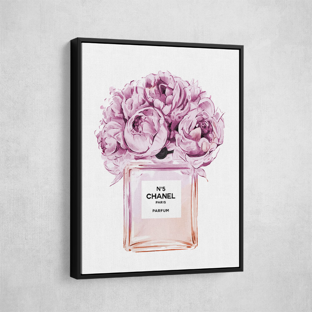 Chanel Pink Flower Perfume Bottle