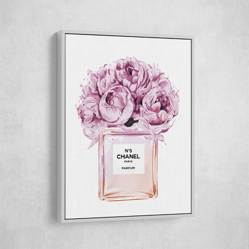 Chanel Pink Flower Perfume Bottle