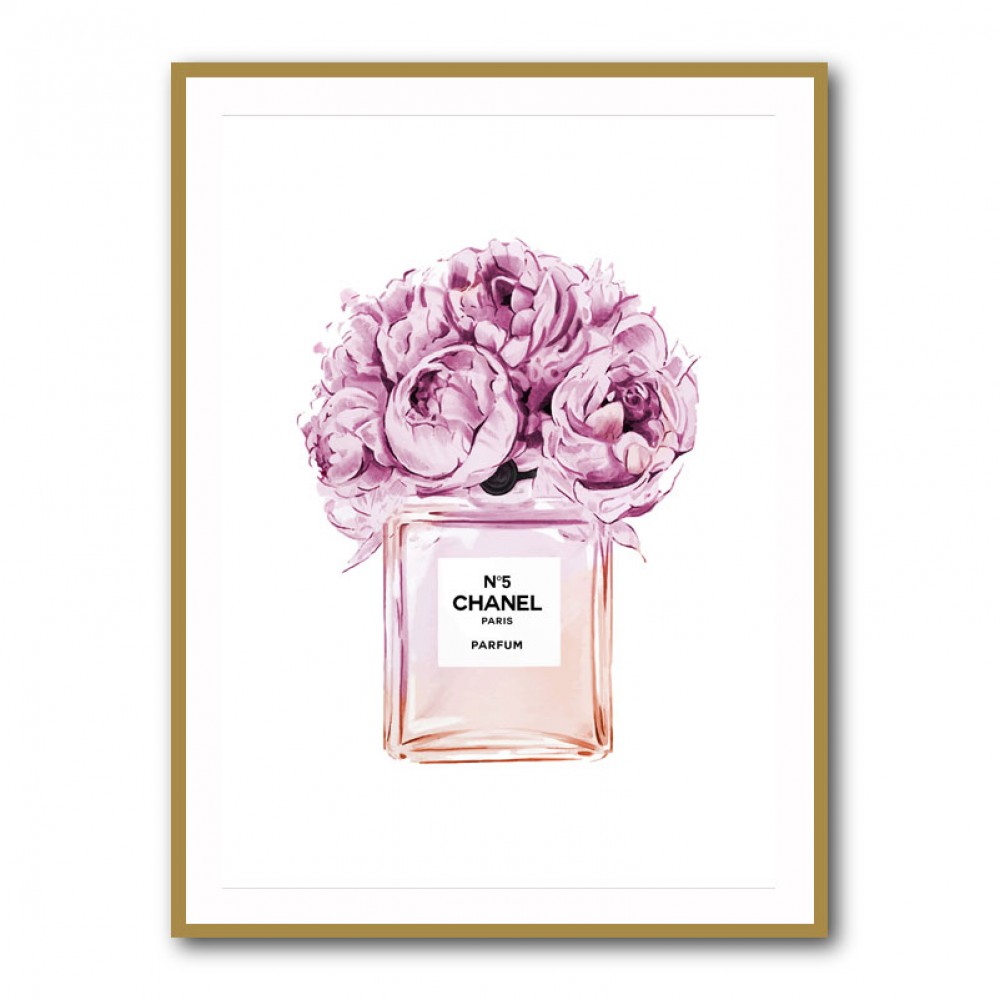 Chanel Pink Flower Perfume Bottle