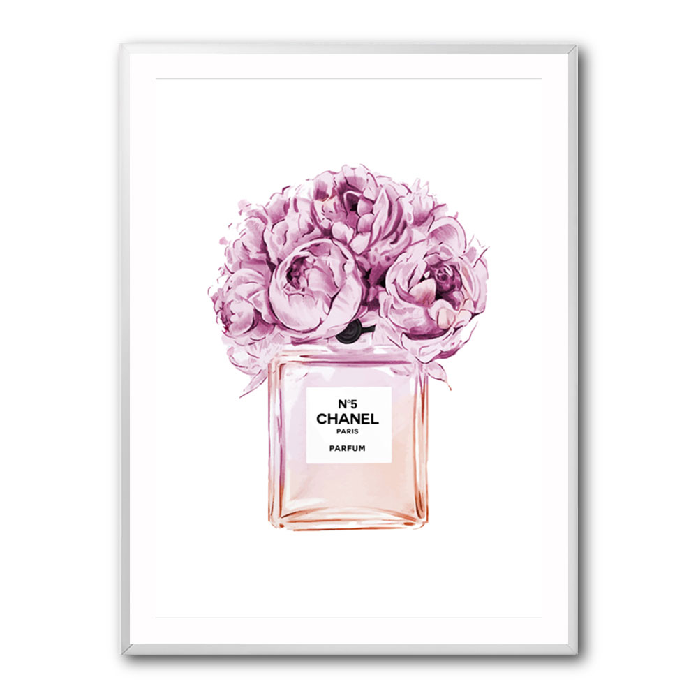 Chanel Pink Flower Perfume Bottle