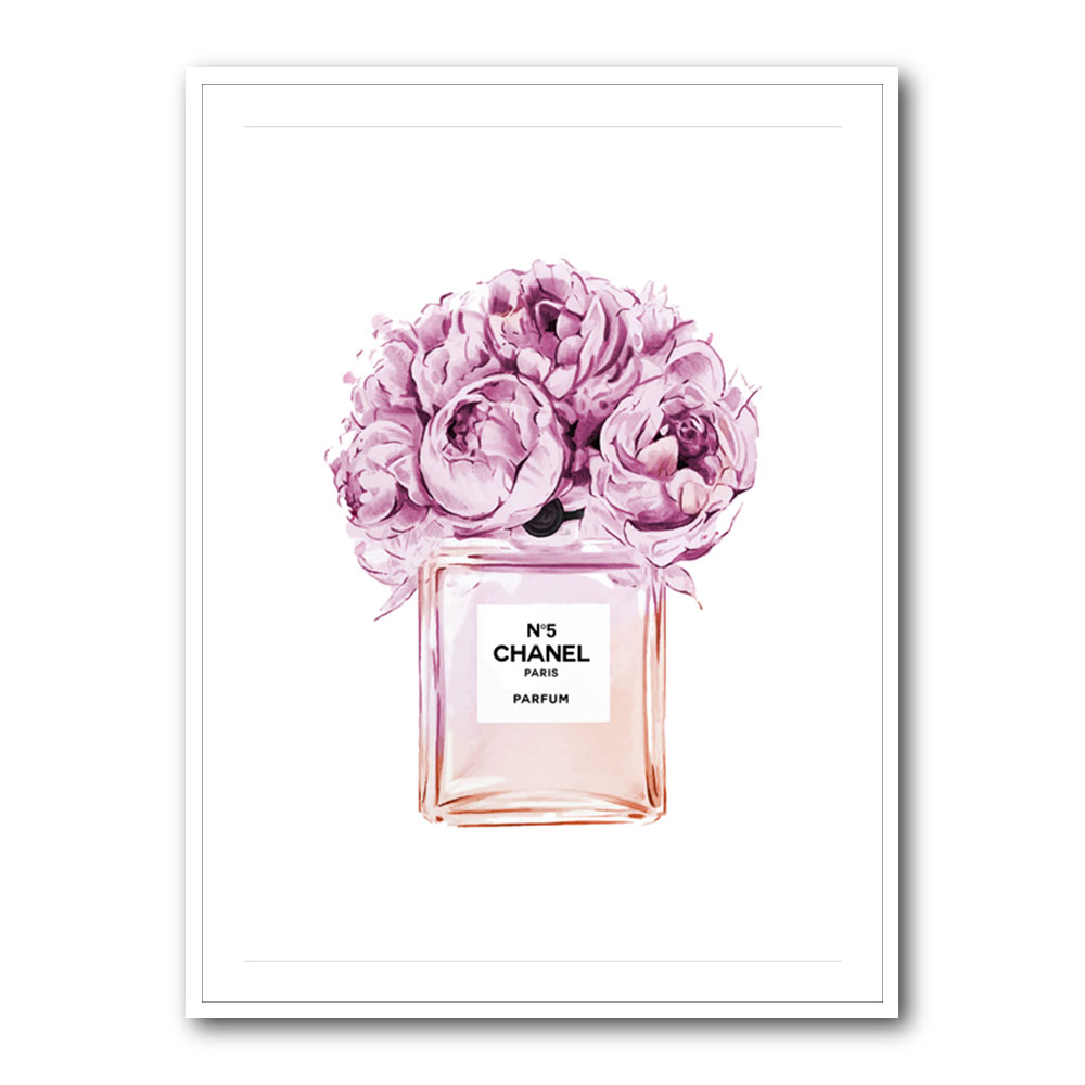 Chanel Pink Flower Perfume Bottle