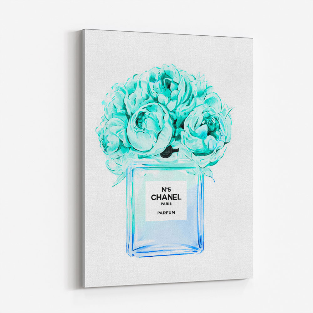 Chanel Blue Flower Perfume Bottle