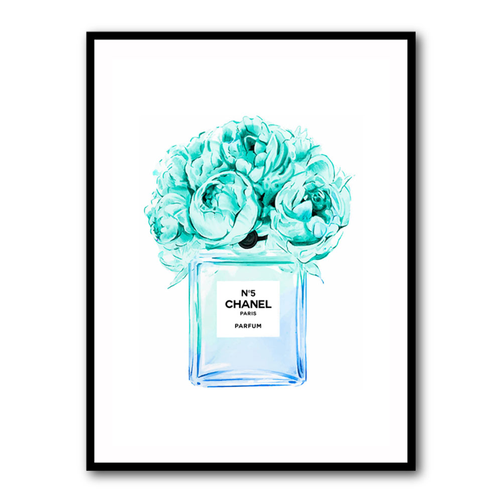 Chanel Blue Flower Perfume Bottle