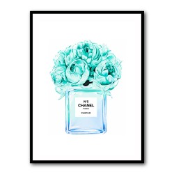 Chanel Blue Flower Perfume Bottle