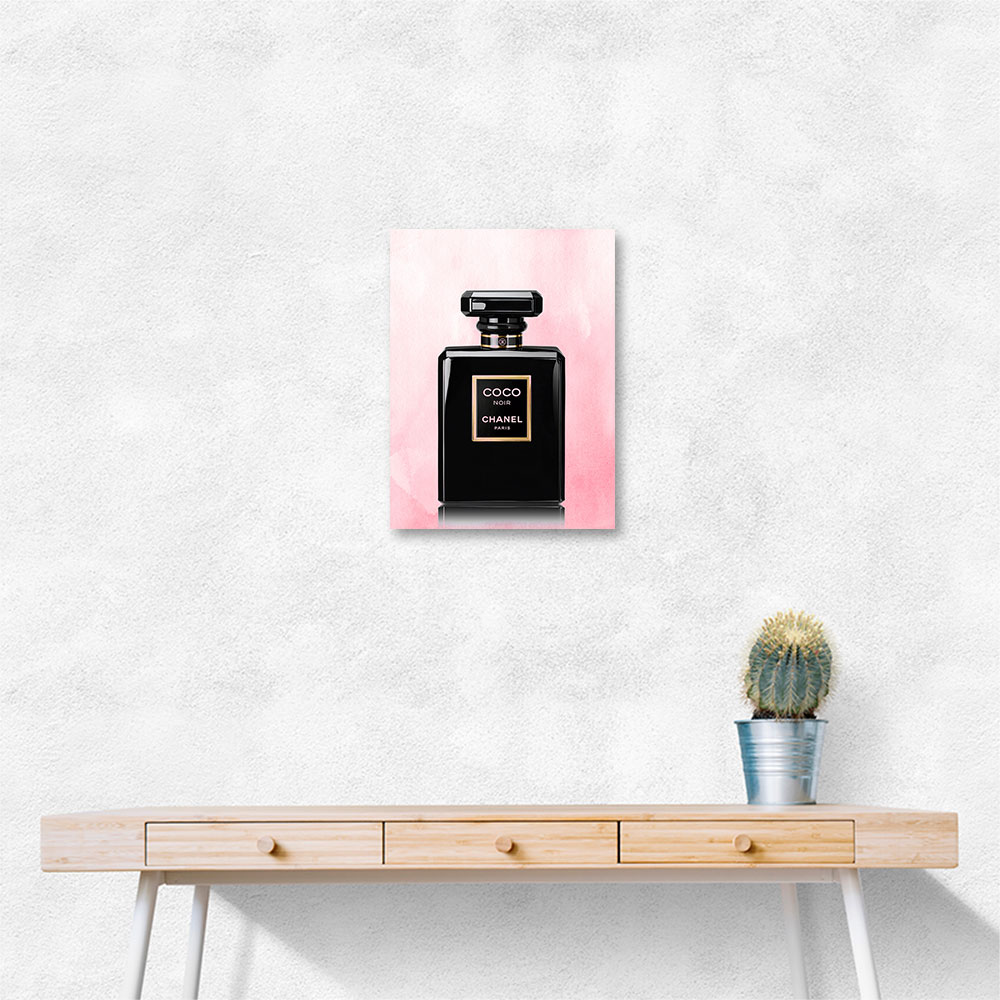 Chanel Coco Noir Perfume Bottle On Pink