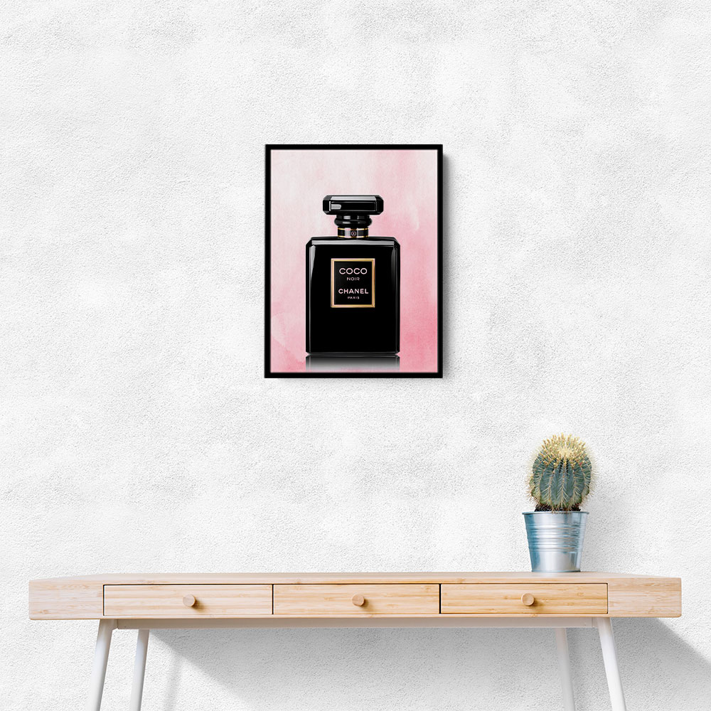 Chanel Coco Noir Perfume Bottle On Pink