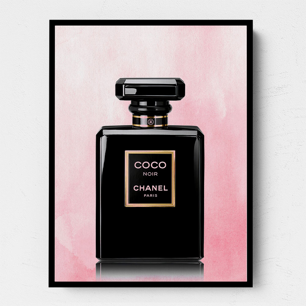 Chanel Coco Noir Perfume Bottle On Pink