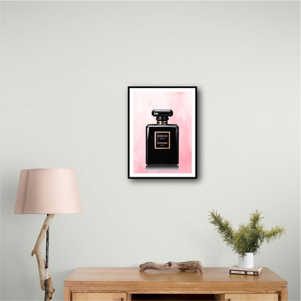 Chanel Coco Noir Perfume Bottle On Pink