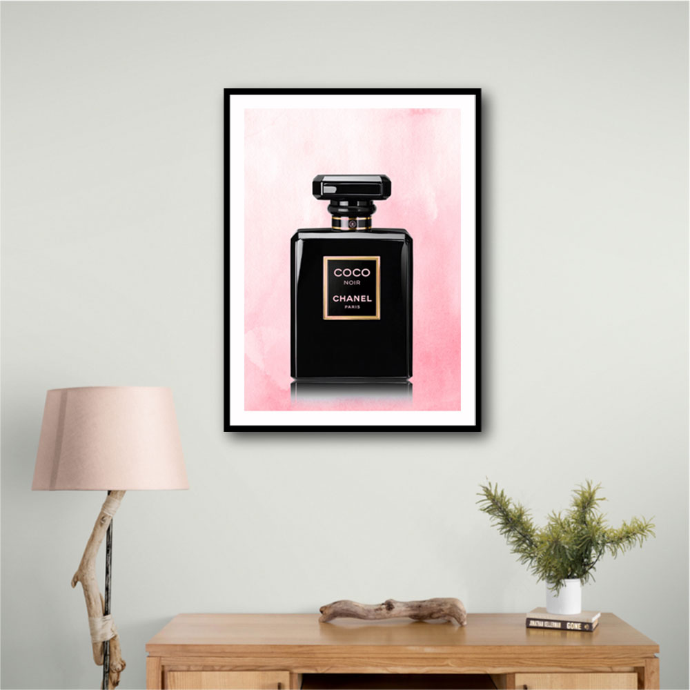 Chanel Coco Noir Perfume Bottle On Pink