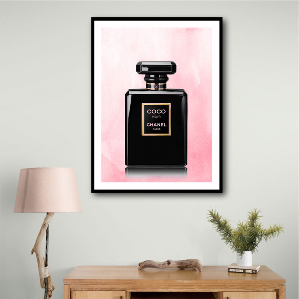 Chanel Coco Noir Perfume Bottle On Pink